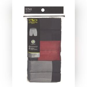Athletic Works Men's 6-Pack Boxer Briefs - Black, Red, Gray